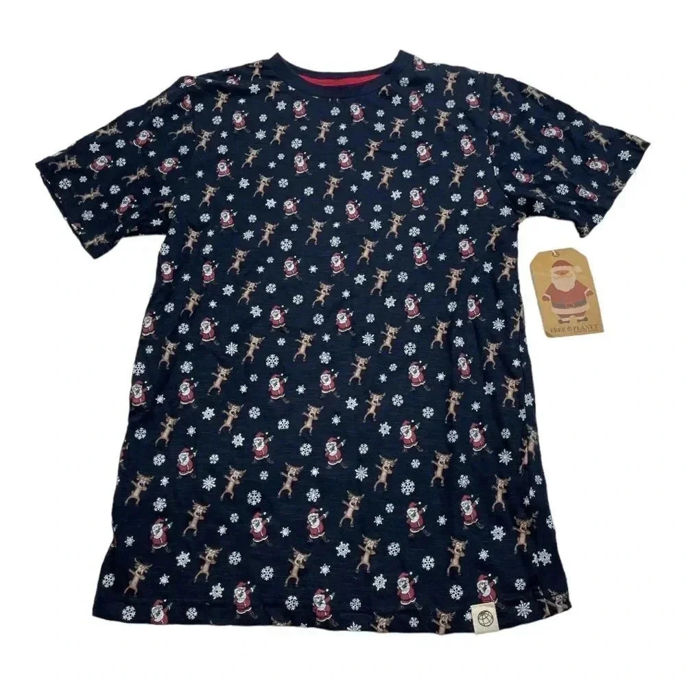 Free Planet Santa Reindeer Christmas Shirt